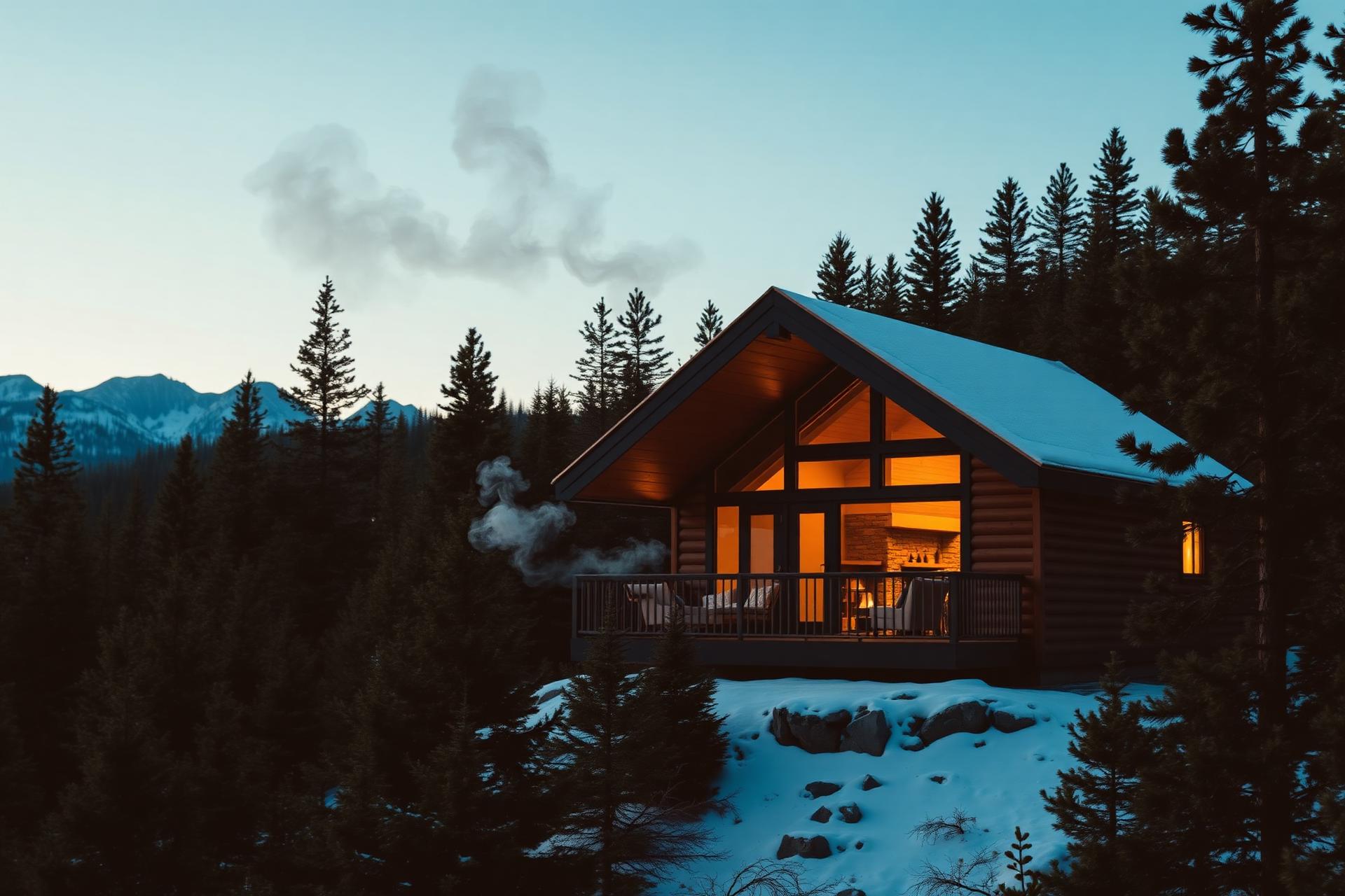 A mountain cabin in the pines